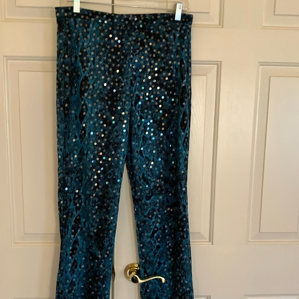 Teal Sequin Pants